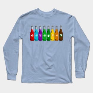 Zombie Perks Lined Up on Light Blue Long Sleeve T-Shirt